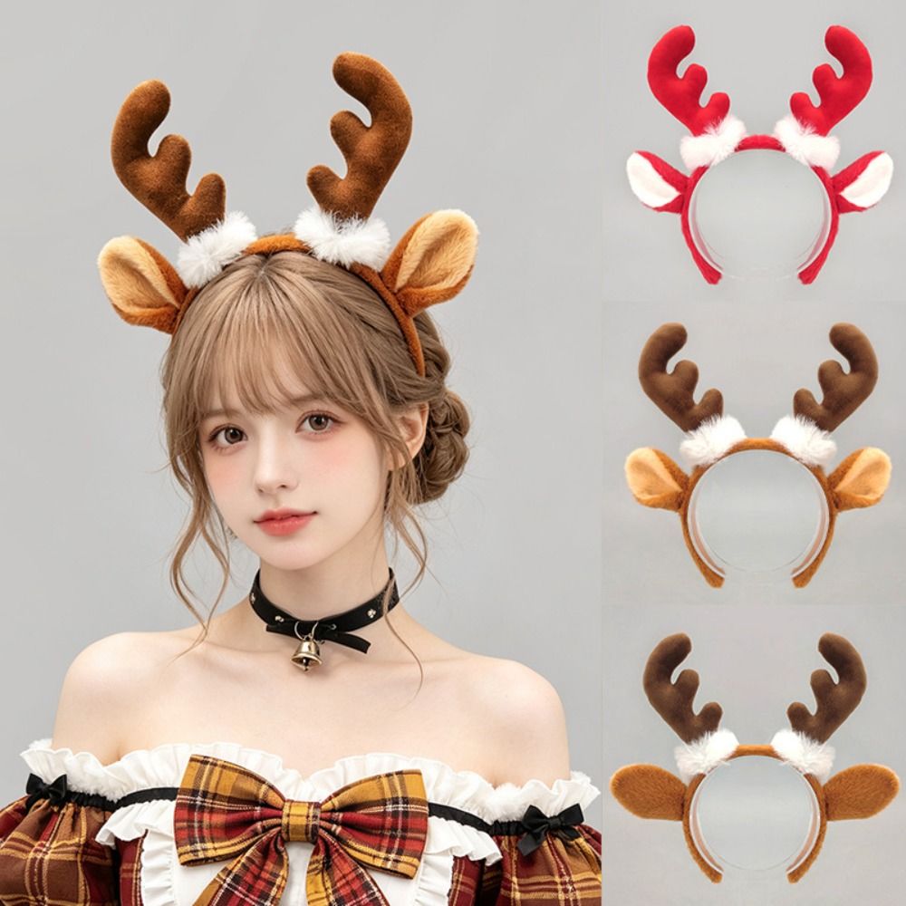 Reindeer Antlers Headband - Urocza świąteczna opaska z rogami renifera,