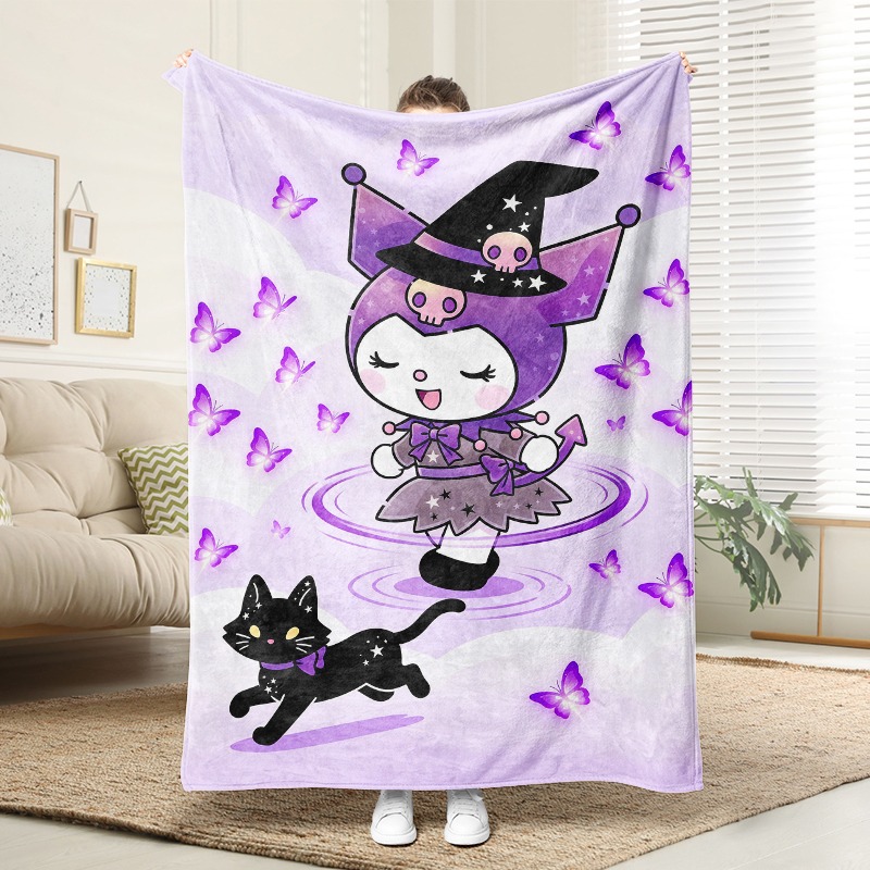 Christmas Throw Blanket - Koc Sanrio, przytulny fioletowy koc z