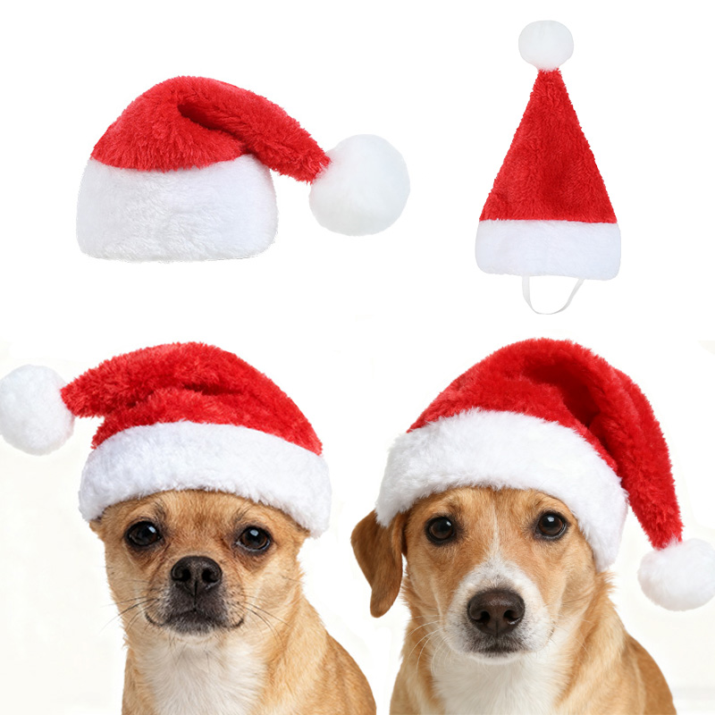 Santa Hat Plush - Świąteczna czapka Świętego Mikołaja dla zwierząt,
