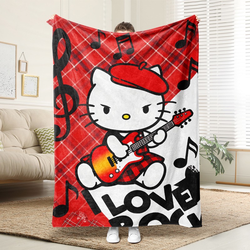 Christmas Throw Blanket - Koc Sanrio Hello Kitty Rock Star