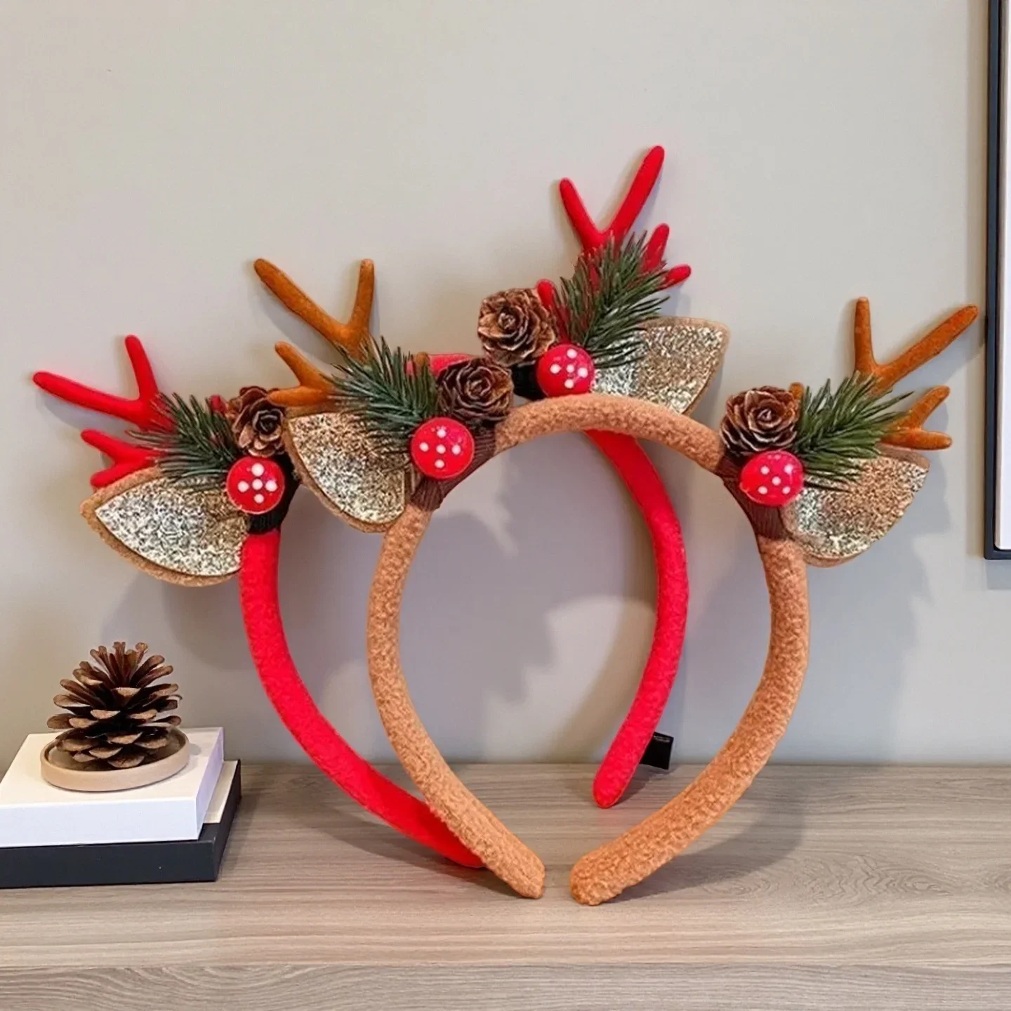 Reindeer Antlers Headband - 1 szt. Świąteczne opaski na głowę,