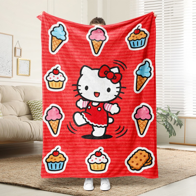 Christmas Throw Blanket - Koc Sanrio Hello Kitty z motywem