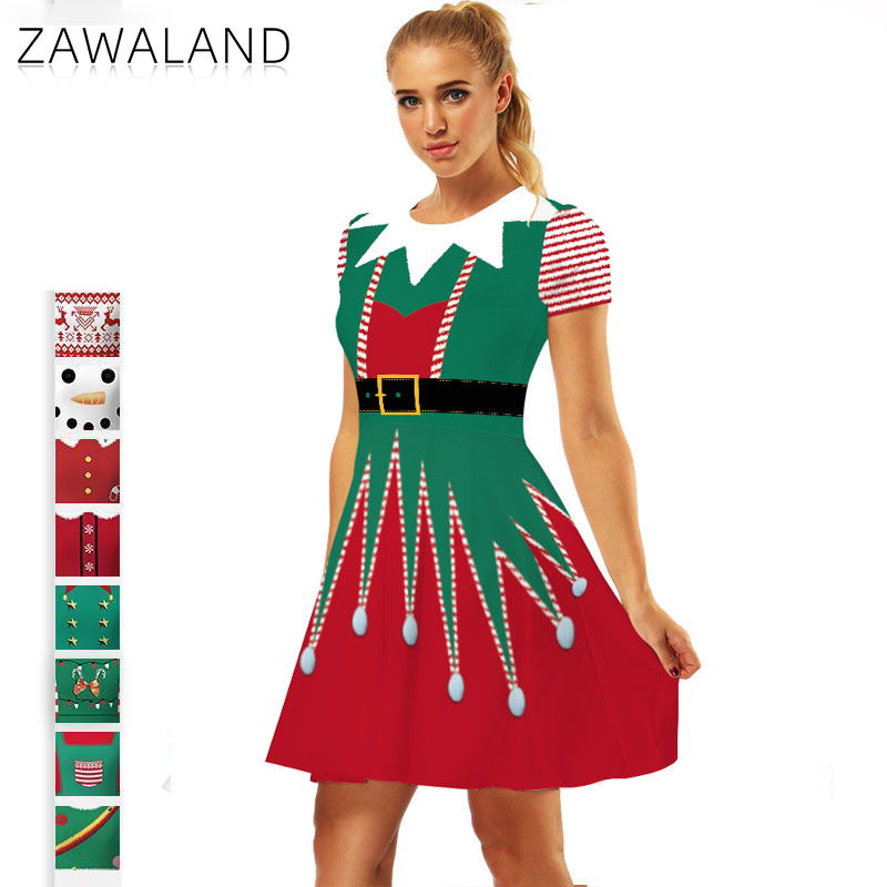 Elf Costume Christmas - Strój Świąteczny Cosplay Łoś Grafika Paski