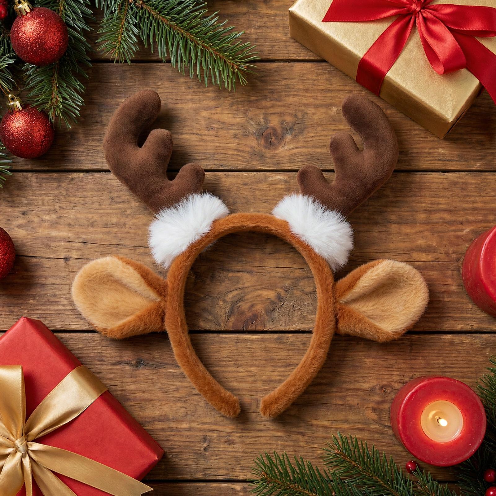Reindeer Antlers Headband - Świąteczna opaska z rogami renifera, idealna