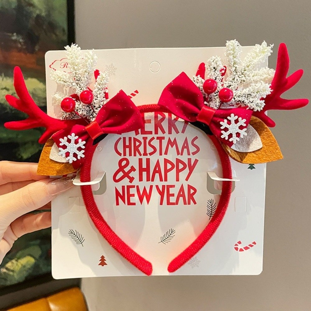 Czerwona welurowa opaska do wł – Reindeer Antlers Headband recenzja i cena