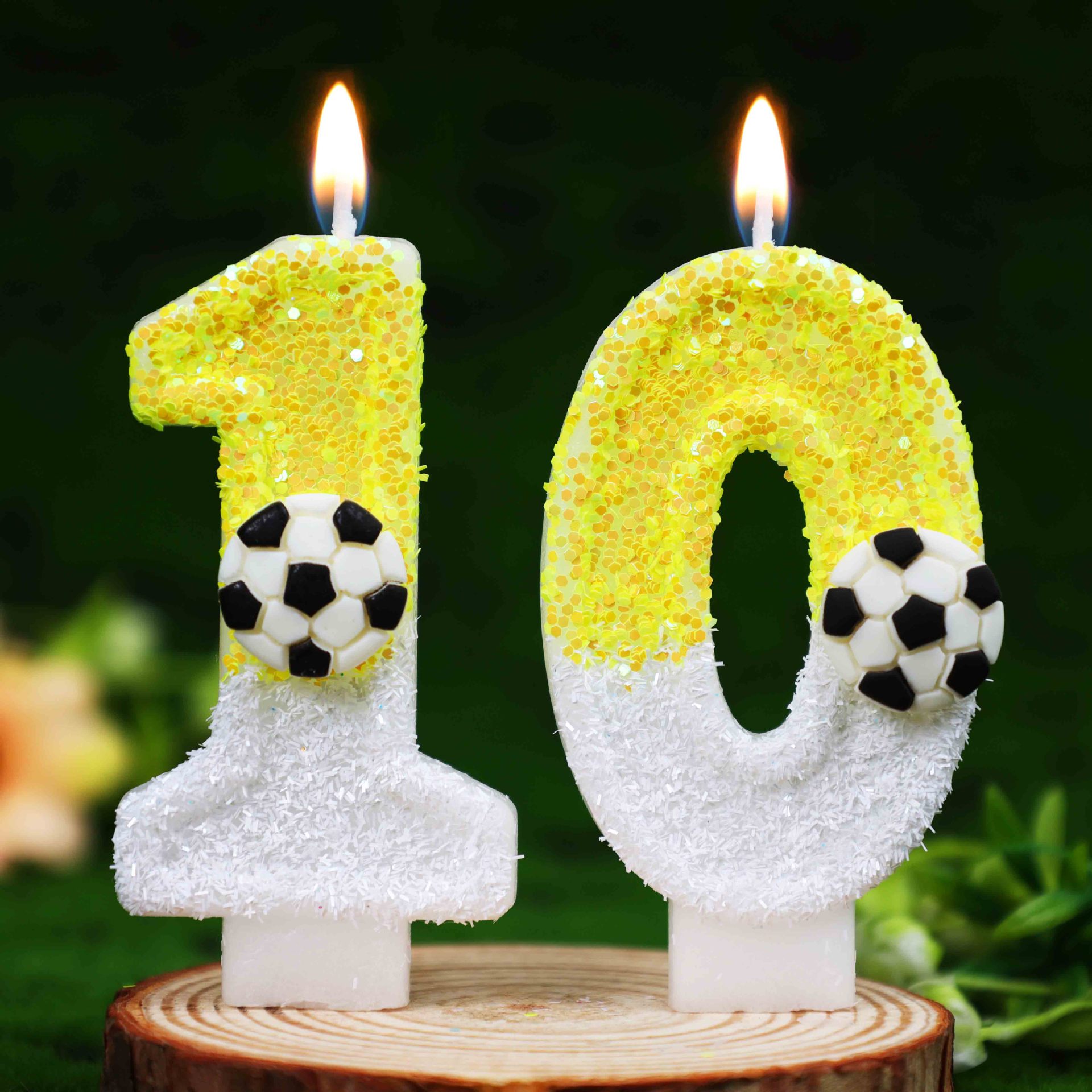 Żółto-białe cekinowe sportowe  – Holiday Candle Set recenzja i cena
