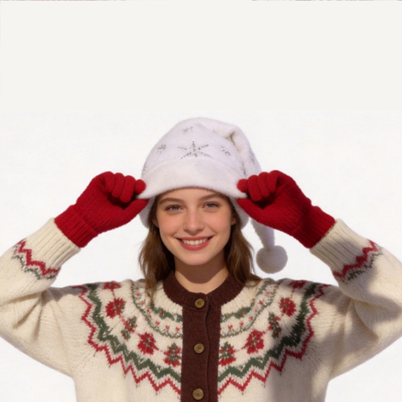 Biała pluszowa czapka świątecz – Santa Hat Plush recenzja i cena
